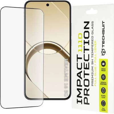 Techsuit Стъклен протектор за Realme 16 5G - 111D Full Cover / Full Glue Glass - Techsuit - Черен