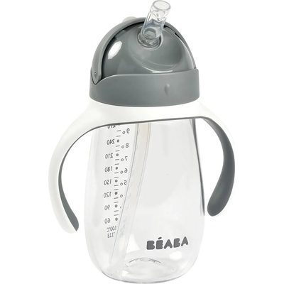 Beaba Неразливаща чаша със сламка Beaba - Сива, 300 ml (913534)