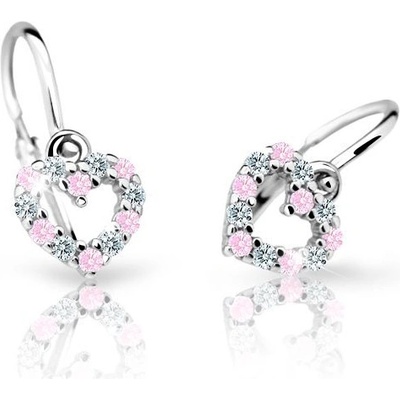 Cutie Jewellery detské zlaté naušnice srdiečka C2157B-Pink