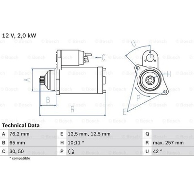 BOSCH STARTER 0 986 018 390