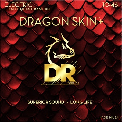 DR Strings Dragon Skin+ Coated Medium 3 Pack Струни за електрическа китара (DEQ-10-3PK)
