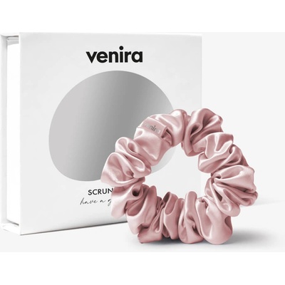 VENIRA scrunchie hedvábná gumička, světle růžová