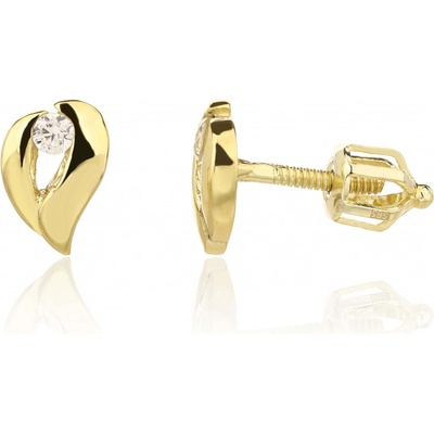 Jan Kos jewellery zlaté náušnice s bílým kamenem 31507478