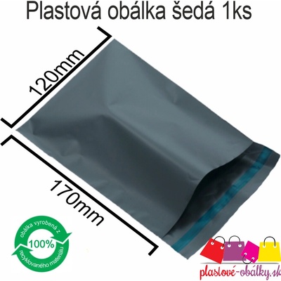 Plastové obálky šedé Balenie: po 1 ks, Rozmer: 120 x 170 mm
