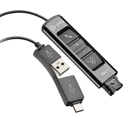 Plantronics Адаптер Plantronics - DA85, USB-A/USB-C/QD, черен (218267-01)