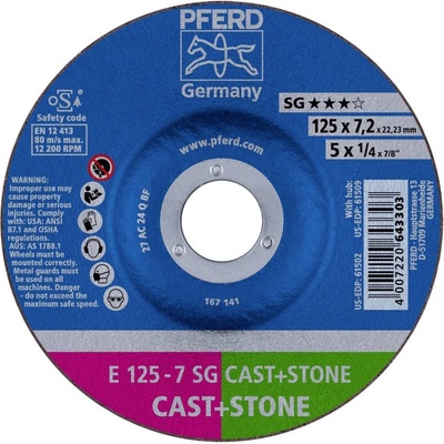 Pferd E 125-7 Brúsny kotúč rovný 125 x 22.23 mm 69298075