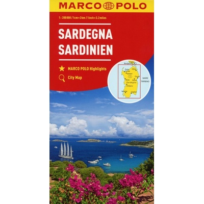 MARCO POLO Karte Sardinien 1:200 000. Sardaigne Sardegna Sardinia