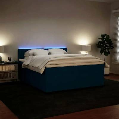 vidaXL 11461.3288712 Boxspring postel s matrací modrá samet