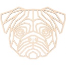 ČistéDřevo geometrický obraz - Mops 30 cm