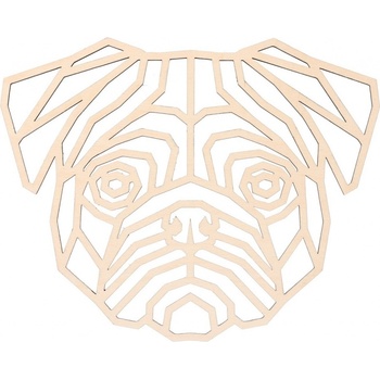 ČistéDřevo geometrický obraz - Mops 30 cm