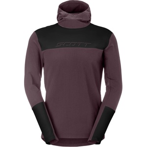 Scott Фланелка с дълъг ръкав за колоездене Scott Hoodie Vertic Pro Warm Cycling jersey - Cocoa Red / Black (056-4370-0113)