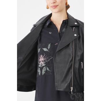 Medicine Кожено мотоциклетско яке Medicine в черно преходен модел (RS25.KUD401)