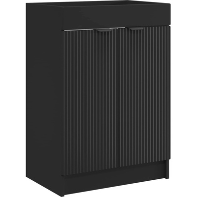 vidaXL Мебел под мивка за баня Черно 56 x 37, 5 x 81 см (890095)