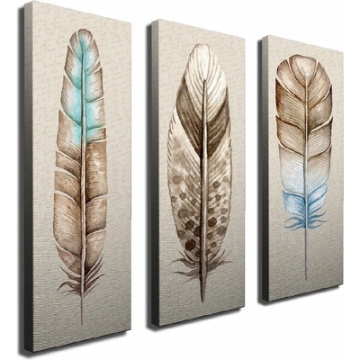 Wallity Картина от 3 части върху платно Пера - Wallity (762SYM4275)