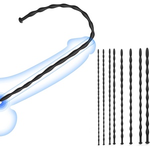 SuperLove Ultra-Soft Silicone Penis Dilator Training Set Black 8 pcs