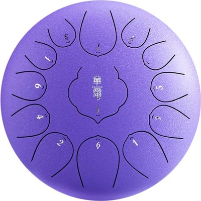 Tongue drum 12' 30cm 13 tónů C-dur fialový s příslušenstvím.
