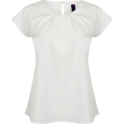 Henbury dámské elegantní triko s plisováním H597 White