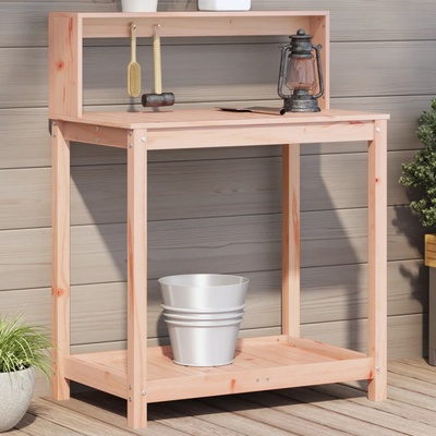 vidaXL Маса за разсаждане с рафтове, 82, 5x50x109, 5 см, дугласки масив (832410)