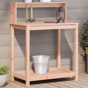 vidaXL Маса за разсаждане с рафтове, 82, 5x50x109, 5 см, дугласки масив (832410)