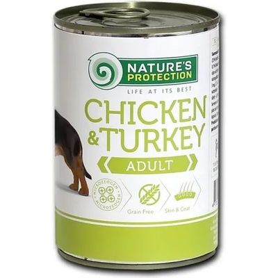 Nature's Protection DOG Adult Chicken & Turkey, консерва с пилешко и пуешко месо за пораснали кучета, Литва - 400 гр