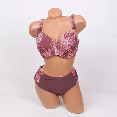 Макси бански в кафяво с цветя - чашка d