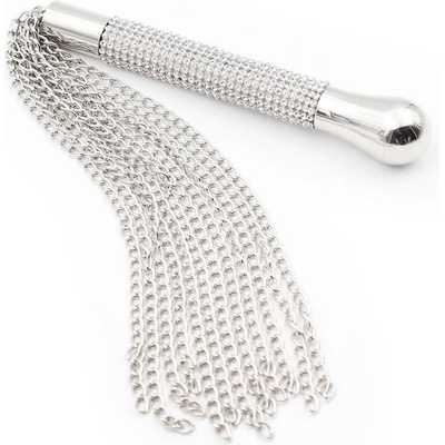 LateToBed BDSM Line Flogger with Chain Tassel with Rhinestone Handle