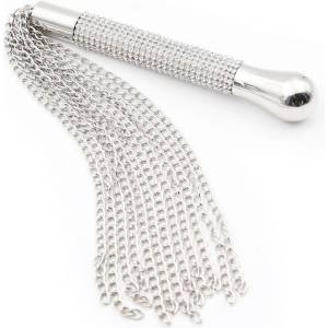 LateToBed BDSM Line Flogger with Chain Tassel with Rhinestone Handle