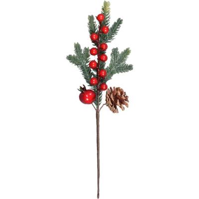 NOHEL GARDEN Umelá rastlina vetvička šiška, šípok, bobule 34 cm