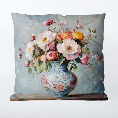 Takoy Povlak na polštář 45x45 nepromokavý polyester modrý porcelán-HT-00329 | 45 x 45 cm