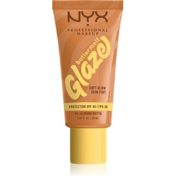 NYX Cosmetics Buttermelt Glaze озаряващ тониращ флуид SPF 30 цвят 04 Almond Butta 30ml