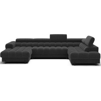 Eltap Тъмносив разтегателен ъглов диван от букле (десен ъгъл U форма) Feraria - ELTAP (CO-FERA-RT-05ROY)