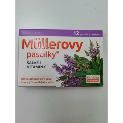 Dr. Müller Müllerove Pastilky so šalviou a vit. c Bez cukru 36 ks
