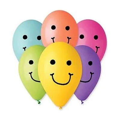 Balón, 30 cm, smiley, rôzne farby