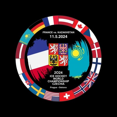 FansArena Puk Ice Hockey World Championship Czechia MS 2024 Dueling 11.5.2024 France vs. Kazakhstan