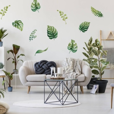 INSPIO 9094f Samolepky na zeď - Tropické listy, velikost 90 x 120 cm