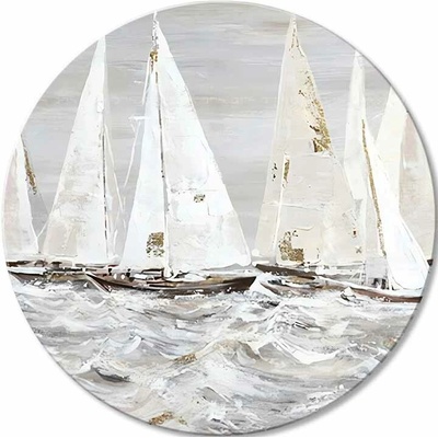 Okrúhly maľovaný obraz Ráno v oceáne | rôzne rozmery - 80 cm