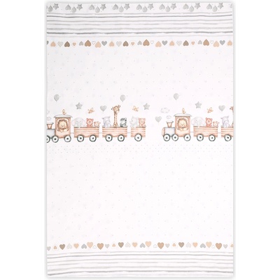 Lorelli Плик за завивка с цип Lorelli - Влакче, 140 х 95 cm, сив (20051336001)