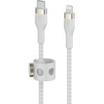 Belkin MFI сертифициран USB-C към Lightning кабел за Apple устройства с Lightning порт - Belkin BoostCharge Pro Flex USB-C to Lightning Cable PD 20W (бял) (200 см) (CAA011bt2MWH)