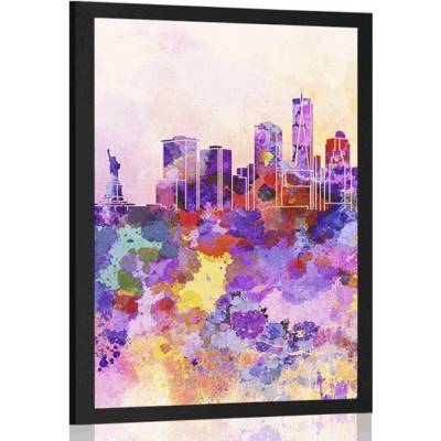 Plakát New York v akvarelovém provedení - 20x30 white