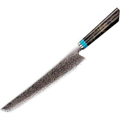 IZMAEL Damaškový kuchynský nôž Zetsu Slicer/Hnedá/Modrá 26 cm