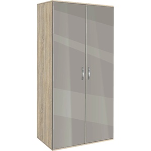 Bogdan Furniture G Двукрилен гардероб Мебели Богдан, модел BM-Ava 2, Гб сонома и сиво гланц