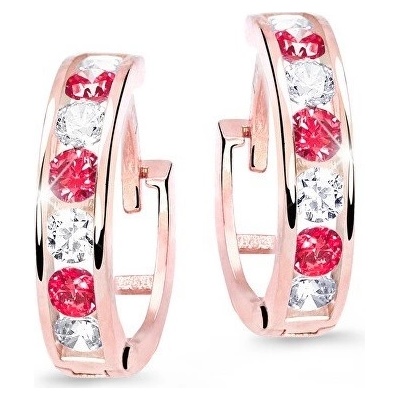 Cutie Jewellery Slušivé detské náušnice z ružového zlata C3345-80-X-4 červená