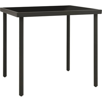 Image 1 of vidaXL Градинска трапезна маса, антрацит 80x80x72 cм стъкло и стомана (313092)