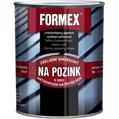 Barvy a laky Hostivař FORMEX S 2003 Farba na pozink 4L 0110 šedá