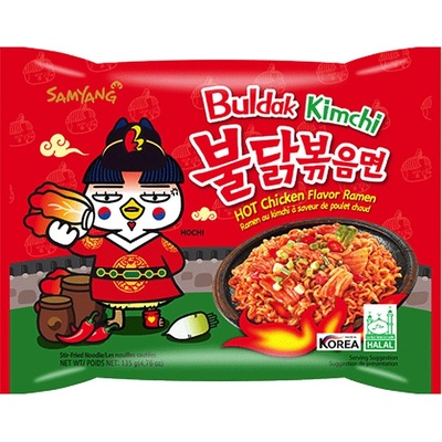 Samyang Buldak pálivé kuřecí nudle s příchutí Kim Chi 135 g