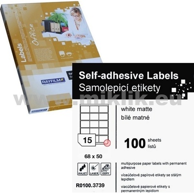 Rayfilm R0100.3739A samolepící 68x50mm bílé 100 listů