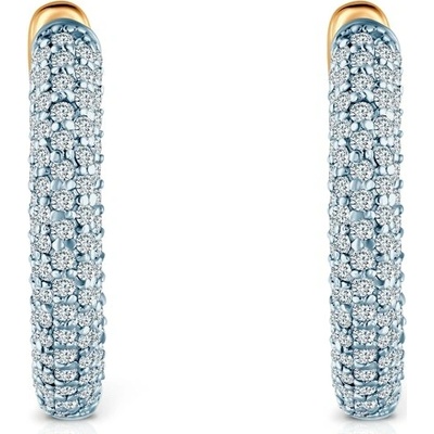 SAVICKI Náušnice dvojfarebné zlato, laboratórne diamanty B-K-K0776-00483-585-ZB