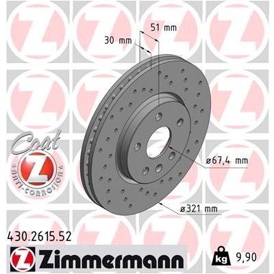 ZIMMERMANN Brzdový kotúč 430261552