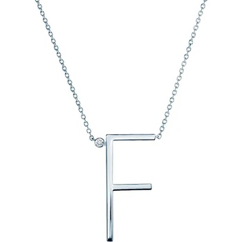 Image 1 of SAVICKI Колие с буква F: сребро. бял сапфир