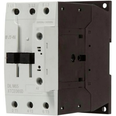 Eaton Контактор EATON DILM65(230V50HZ, 240V60HZ), 277894 - 3 полюса, 380 V 400 V 30 kW, 230 V 50 Hz, 240 V 60 Hz, AC работа, Винтови клеми (277894)